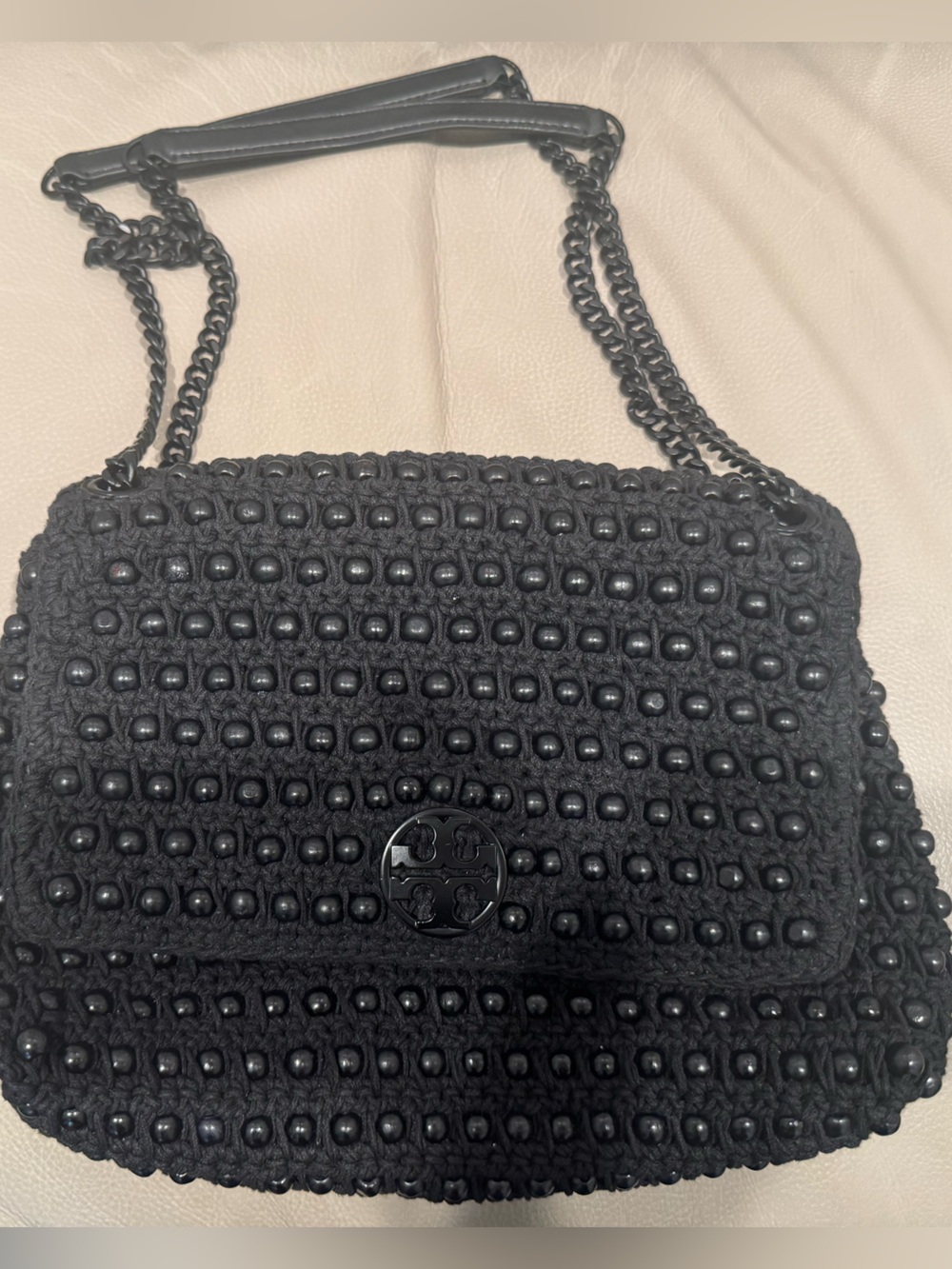 Tory Burch Crochet Beaded Shoulder Bag